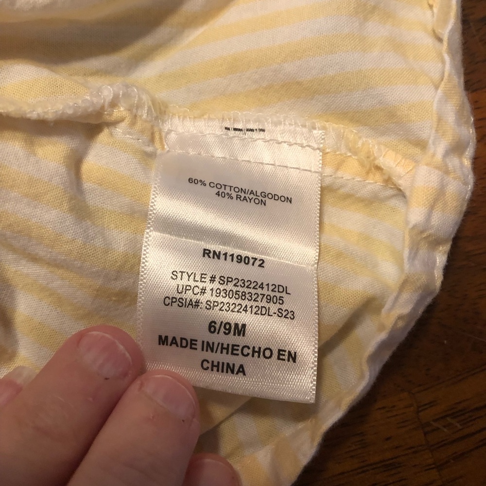 Disney Baby Yellow and White Striped Dalmatian summer dress - Picture 6 of 6